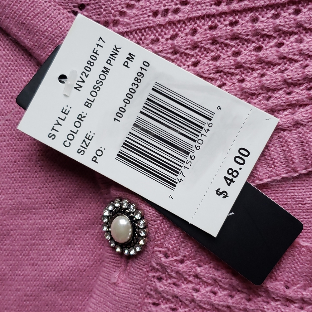 Nappa Valley 2 in One Long Sleeve Sweater Pink Blossom Petite Medium NWT - Picture 9 of 16